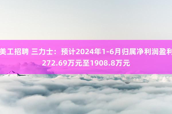 美工招聘 三力士：预计2024年1-6月归属净利润盈利272.69万元至1908.8万元