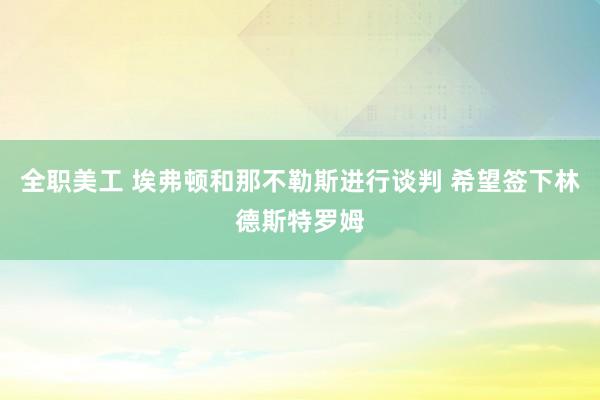 全职美工 埃弗顿和那不勒斯进行谈判 希望签下林德斯特罗姆